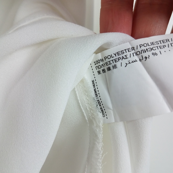 Mango Off White Flowy Button Up Shirt Size 4 - Picture 11 of 15